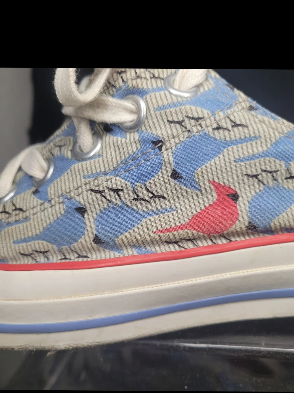 Rare Converse All Star Low Top Cardinal Bluejays Striped Baseball Sneakers - Picture 2 of 7